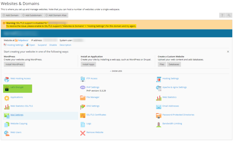 ssl let encrypt in cpanel